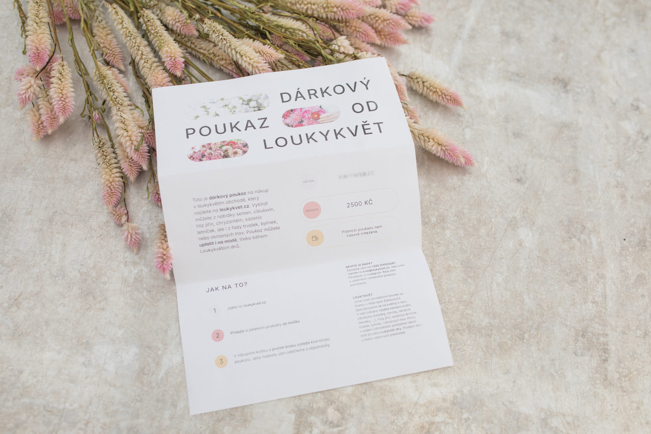 Elektronický dárkový poukaz na 2 500,- Kč, Loukykvět
