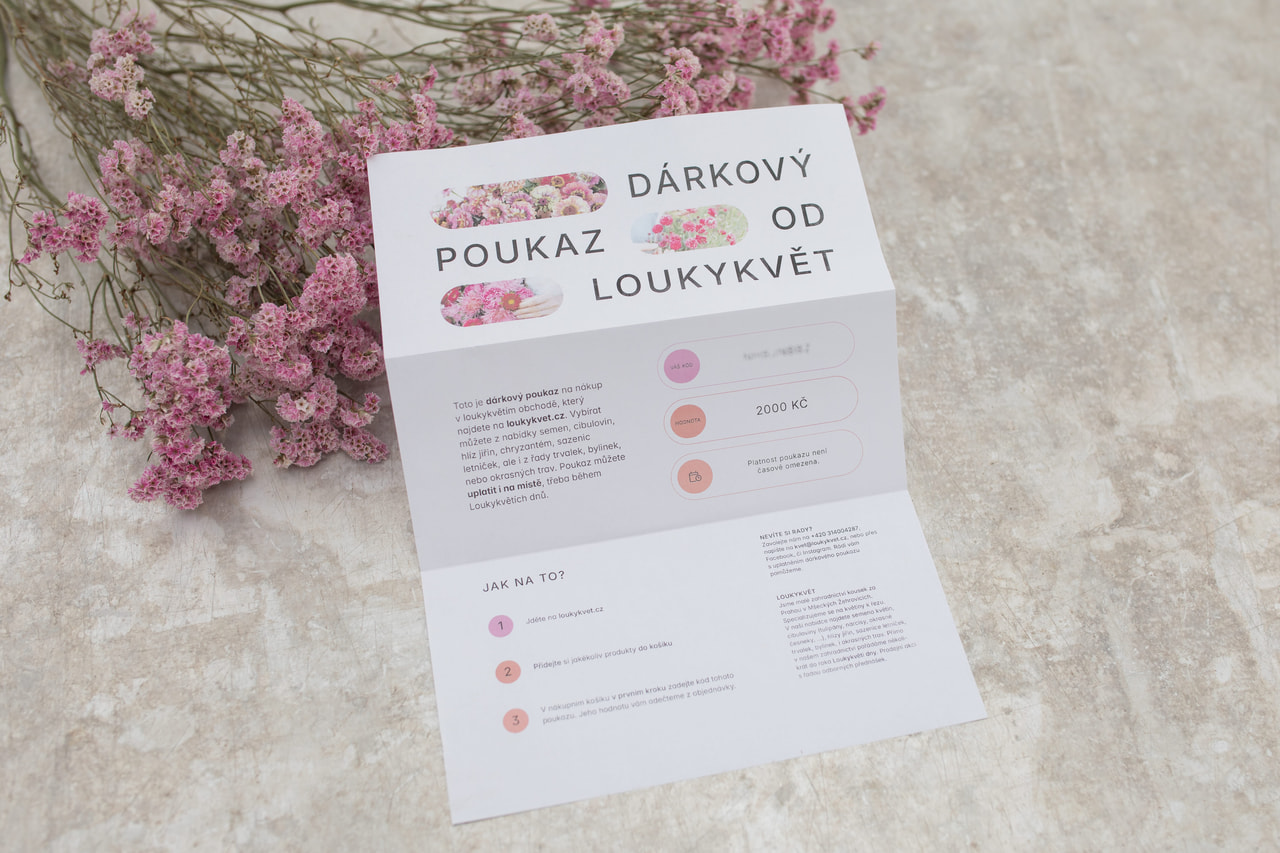 Elektronický dárkový poukaz na 2 000,- Kč, Loukykvět